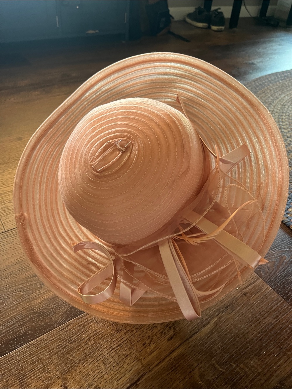 Women's Peach Ribbon Sun Hat